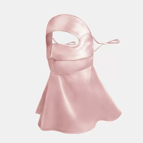 Long-Style Neck-Covering Silk Sun Protection Mask – Full-Face UV Blocking Mask for Cycling and Outdoor Activities (Pink) In Australia - Darrahopens In Australia - Darrahopens