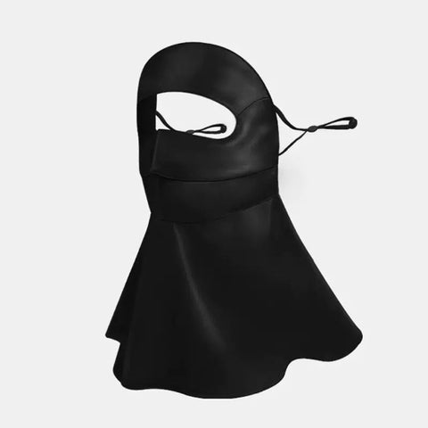 Long-Style Neck-Covering Silk Sun Protection Mask – Full-Face UV Blocking Mask for Cycling and Outdoor Activities (Black) In Australia - Darrahopens In Australia - Darrahopens