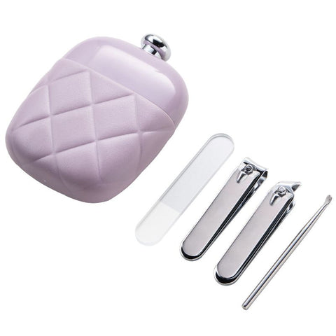 Portable Manicure Set 4 Pcs Nail Clipper Kit Nail Care Tools with Storage Case-purple In Australia - Darrahopens