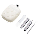 Portable Manicure Set 4 Pcs Nail Clipper Kit Nail Care Tools with Storage Case-white