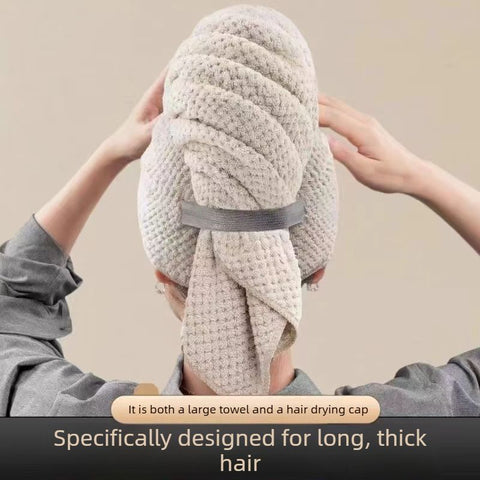 Waffle Weave Microfibre Hair Drying Towel Extra Large Super Absorbent Quick Dry Hair Wrap for Long Thick Hair-Camel In Australia - Darrahopens