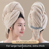 Waffle Weave Microfibre Hair Drying Towel Extra Large Super Absorbent Quick Dry Hair Wrap for Long Thick Hair-Camel In Australia - Darrahopens
