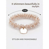 3-Pack Simple & Stylish Crystal Hair Ties for Women – Ponytail Elastic & Bracelet 2-in-1