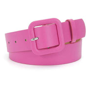 Women’s Square Buckle Leather Belt, Solid Color Simple Waist Belt for Dresses Jeans Trousers-rose In Australia - Darrahopens