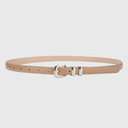 Thin Leather Waist Belt for Women, Slim Silver Pin Buckle Belt for Dresses Shirts Jeans-khaki In Australia - Darrahopens