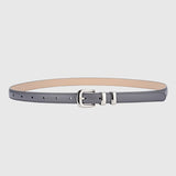 Thin Leather Waist Belt for Women, Slim Silver Pin Buckle Belt for Dresses Shirts Jeans-dark grey