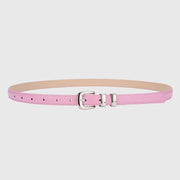 Thin Leather Waist Belt for Women, Slim Silver Pin Buckle Belt for Dresses Shirts Jeans-pink In Australia - Darrahopens