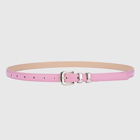 Thin Leather Waist Belt for Women, Slim Silver Pin Buckle Belt for Dresses Shirts Jeans-pink In Australia - Darrahopens