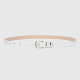 Thin Leather Waist Belt for Women, Slim Silver Pin Buckle Belt for Dresses Shirts Jeans-white