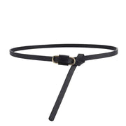 Knotted Thin Leather Belt for Women, Adjustable Slim Waist Strap for Dresses Long Blouses-black In Australia - Darrahopens