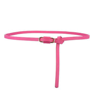 Knotted Thin Leather Belt for Women, Adjustable Slim Waist Strap for Dresses Long Blouses-rose In Australia - Darrahopens