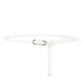 Knotted Thin Leather Belt for Women, Adjustable Slim Waist Strap for Dresses Long Blouses-white