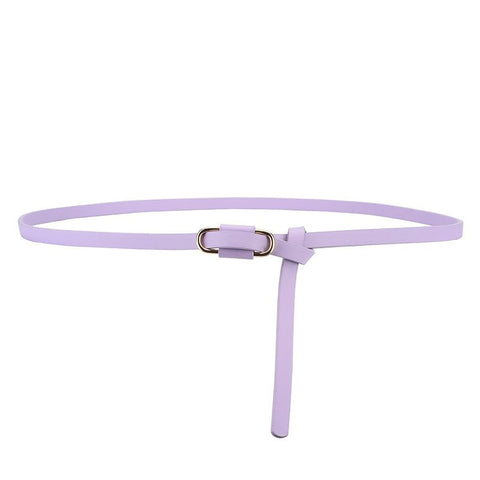 Knotted Thin Leather Belt for Women, Adjustable Slim Waist Strap for Dresses Long Blouses-purple In Australia - Darrahopens