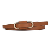 Knotted Thin Leather Belt for Women, Adjustable Slim Waist Strap for Dresses Long Blouses-camel