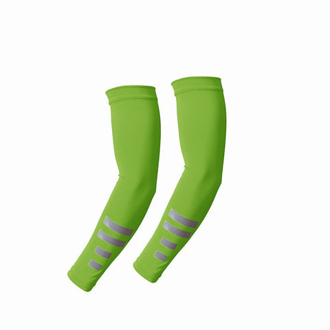 UV Protection Arm Sleeves with Reflective Strips, Breathable Cooling Sun Sleeves for Driving Cycling Running-Neon Green In Australia - Darrahopens