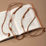 Minimal Boho Wooden Bead Drawstring Waist Belt Adjustable Thin Macrame Sash Fringe Dress Cincher for Women In Australia - Darrahopens