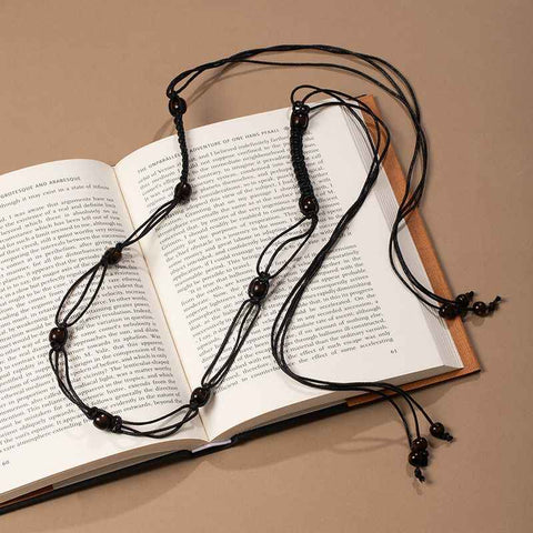 Vintage Dark Wooden Bead Macrame Waist Sash Adjustable Fringe Drawstring Thin Boho Dress Belt In Australia - Darrahopens