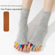 Five Toe Separator Yoga Socks Non Slip Open Toe Pilates Barre Foot Socks Breathable Stretch Studio Workout Socks-Gray In Australia - Darrahopens