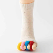 Five Toe Separator Yoga Socks Non Slip Open Toe Pilates Barre Foot Socks Breathable Stretch Studio Workout Socks-White In Australia - Darrahopens