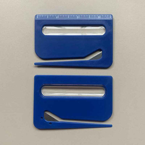 Portable Letter Opener Card Size Envelope Slitter with Ruler Lightweight Mail Opening Cutter for Office Home-Blue In Australia - Darrahopens