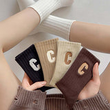 Socks - 5 Pairs of Women's Socks - Women's Athletic Socks - Soft - Breathable - Casual Socks - Fashionable Instagram-Style - All-Season - One-Size-Fits-All Women's Socks - Simple Letter Print - Women's Ankle Socks