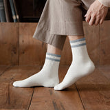 Mid-Calf Socks - 10-Pair Pack - Women's Socks - Men's Socks - Striped Socks - Solid Color Socks - Sports Socks