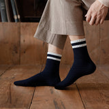 Mid-Calf Socks - 5-Pair Pack - Women's Socks - Men's Socks - Striped Socks - Solid Color Socks - Sports Socks