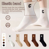 Socks - 10-Pack Women's Socks - Women's Athletic Socks - Soft - Breathable - Casual Socks - Fashionable Instagram-Style - All-Season - One-Size-Fits-All Women's Socks - Simple Letter Print - Women's Ankle Socks