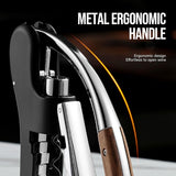 Lever Style Wine Bottle Opener, Heavy Duty Corkscrew with Built-in Foil Cutter for Home Bar Party
