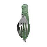 Folding Camping Cutlery Set, Multi Function Stainless Steel Spoon Fork Combo for Picnic Hiking Travel Backpacking-Green In Australia - Darrahopens