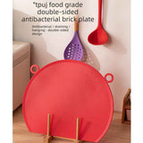 D Shape Double Sided Antibacterial Cutting Board Non Slip Kitchen Chopping Board with Draining Back-red In Australia - Darrahopens