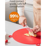 D Shape Double Sided Antibacterial Cutting Board Non Slip Kitchen Chopping Board with Draining Back-red In Australia - Darrahopens