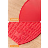 D Shape Double Sided Antibacterial Cutting Board Non Slip Kitchen Chopping Board with Draining Back-red