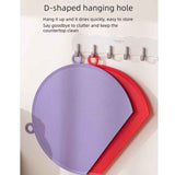 D Shape Double Sided Antibacterial Cutting Board Non Slip Kitchen Chopping Board with Draining Back-purple In Australia - Darrahopens