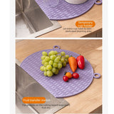 D Shape Double Sided Antibacterial Cutting Board Non Slip Kitchen Chopping Board with Draining Back-pink