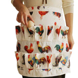 Vintage Rooster Print Egg Collecting Apron, Multi Pocket Egg Gathering Waist Apron, Farm Poultry Egg Holder Apron for Chicken Keepers In Australia - Darrahopens