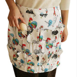 Sketch Rooster Print Egg Collecting Apron, Multi Pocket Egg Gathering Waist Apron, Sturdy Farm Egg Holder Apron for Poultry Farmers In Australia - Darrahopens