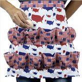 USA Map American Flag Egg Collecting Apron, Multi Pocket Egg Gathering Waist Apron, Patriotic Farm Egg Holder Apron for Chicken Farmers In Australia - Darrahopens