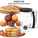 4 Cup Batter Dispenser Measuring Pitcher with Lid, Pancake Cupcake Waffle Batter Separator Jug, Clear Baking Mix Dispenser with Measurement Markings-black In Australia - Darrahopens
