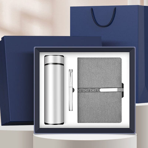 Corporate Gift Set Insulated Water Bottle Notebook Pen, Business Executive Office Gift Box Set-gray In Australia - Darrahopens