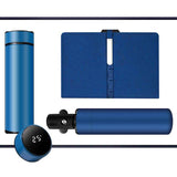 Luxury Corporate Gift Set Temperature Display Bottle Auto Umbrella Notebook, Premium Business Office Gift Hamper, All Weather Practical Employee Client Present-blue In Australia - Darrahopens