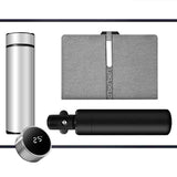 Luxury Corporate Gift Set Temperature Display Bottle Auto Umbrella Notebook, Premium Business Office Gift Hamper, All Weather Practical Employee Client Present-gray In Australia - Darrahopens