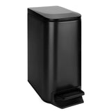 Slim Bathroom Trash Can with Lid Soft Close, Step Pedal, 6 Liter / 1.6 Gallon Stainless Steel Garbage Can with Removable Inner Bucket, Anti-Fingerprint Finish (Matte Black) In Australia - Darrahopens