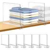8-Pack Clear Shelf Dividers, Perfect for Sweaters, Shirts, and Handbags in Bedrooms and Kitchens – Adjustable Acrylic Bookshelf Organizers In Australia - Darrahopens