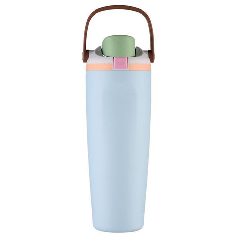 Portable Insulated Travel Mug Stainless Steel Leakproof Thermal Water Cup with Carry Clip for Outdoor Gym-Light Blue In Australia - Darrahopens