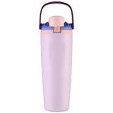 Portable Insulated Travel Mug Stainless Steel Leakproof Thermal Water Cup with Carry Clip for Outdoor Gym-Light Purple