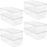 8-Pack Stackable Fridge Storage Organiser Bins with Lids, Clear Produce Drinks Container for Refrigerator Pantry Organizing In Australia - Darrahopens