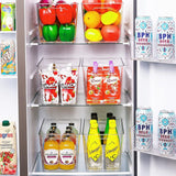6-Pack Large Capacity Fridge Storage Boxes with Lids, Clear Stackable Refrigerator Produce Food Organiser Container
