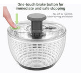 6L Manual Salad Spinner with One Touch Brake Button, Large Capacity Vegetable Fruit Dryer Washer for Kitchen In Australia - Darrahopens