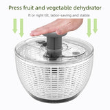 6L Manual Salad Spinner with One Touch Brake Button, Large Capacity Vegetable Fruit Dryer Washer for Kitchen